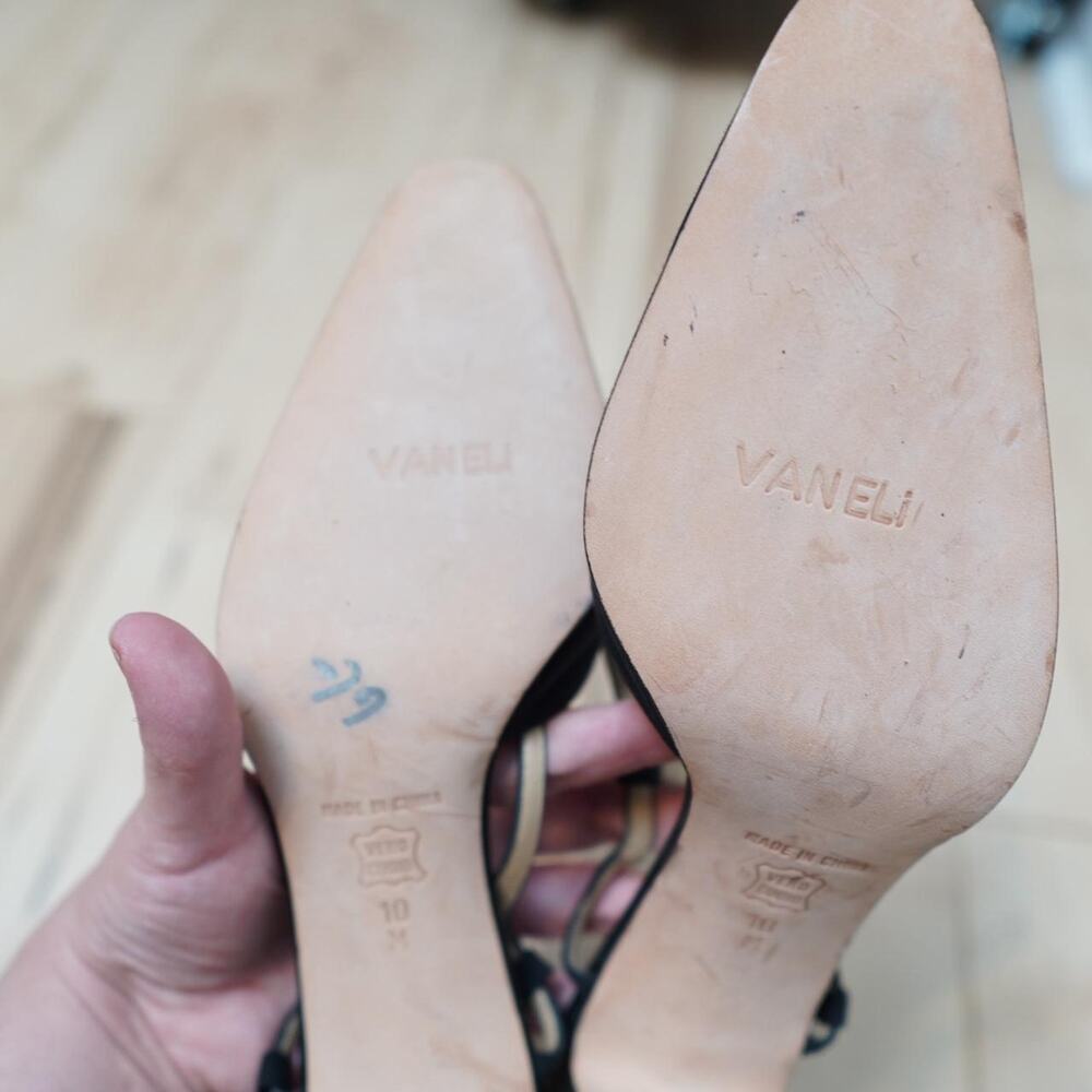 Vaneli Black Slingback D'Orsay Heels Size 10 - Picture 4 of 5